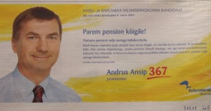 Ansip valimiste lubadus 2007. on osutunud valeks, sest 4 aastaga ei ole pensionid kahekordistunud.